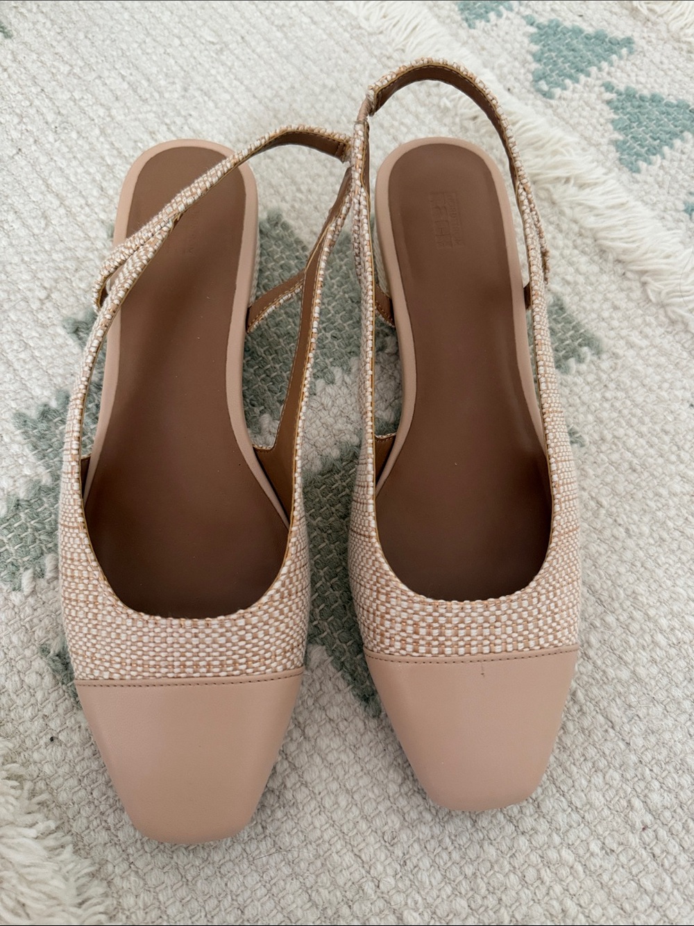 Womens Beige Slingback heels - Neutral Casual Comfort